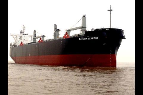 In recent years, Chinese yards have produced alternative designs of geared and gearless, high-volume bulkers, such as Nova Carriers' Batavia Express (pictured).